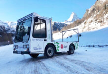 DPD präsent auf Jumbo Elektrofahrzeug in Zermatt
