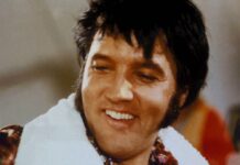 Elvis Presley bei einem Auftritt im Jahr 1971