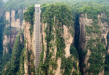 Der Bailong-Aufzug hat es ins "Guinness-Buch der Rekorde" geschafft.