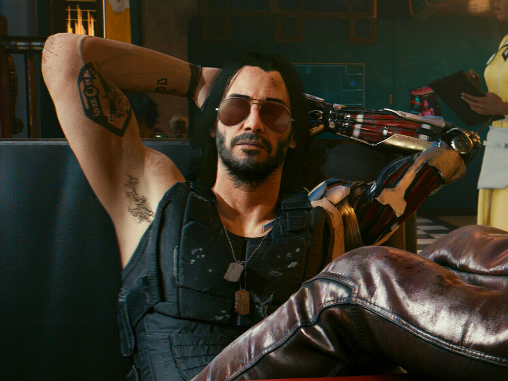 Keanu Reeves als Johnny Silverhand in "Cyberpunk 2077"