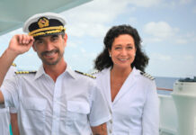 Als Hoteldirektorin Hanna Liebhold steht Barbara Wussow bei "Das Traumschiff" unter anderem mit Florian Silbereisen (l.) vor der Kamera.