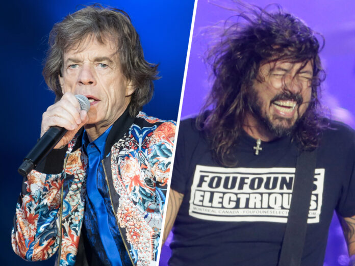 Mick Jagger (li.) und Dave Grohl rocken gemeinsam.
