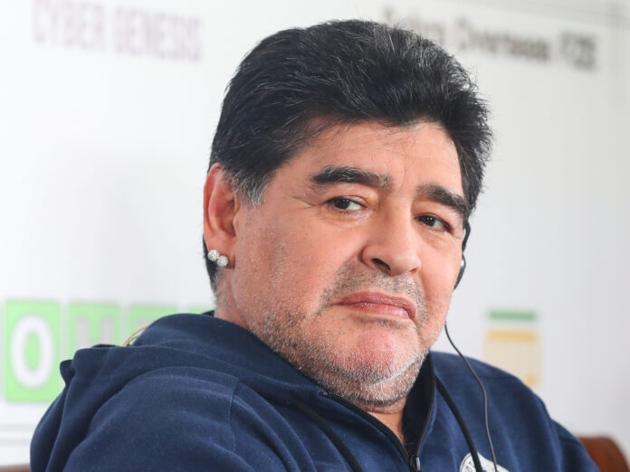 Diego Maradona bei einem Auftritt 2018