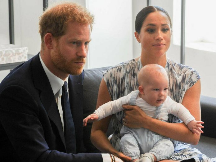 Prinz Harry mit Sohn Archie und Ehefrau Herzogin Meghan.