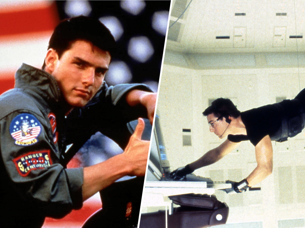 In "Top Gun" (l.) spielt Tom Cruise einen Kampfpilotenschüler