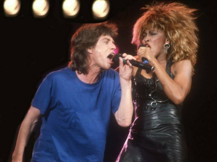 Mick Jagger und Tina Turner bei einem Auftritt 1986.