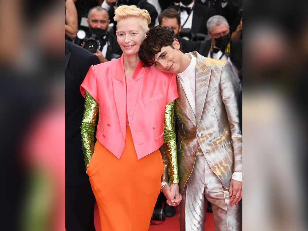 Timothée Chalamet und Tilda Swinton bei der Cannes-Premiere von "The French Dispatch".