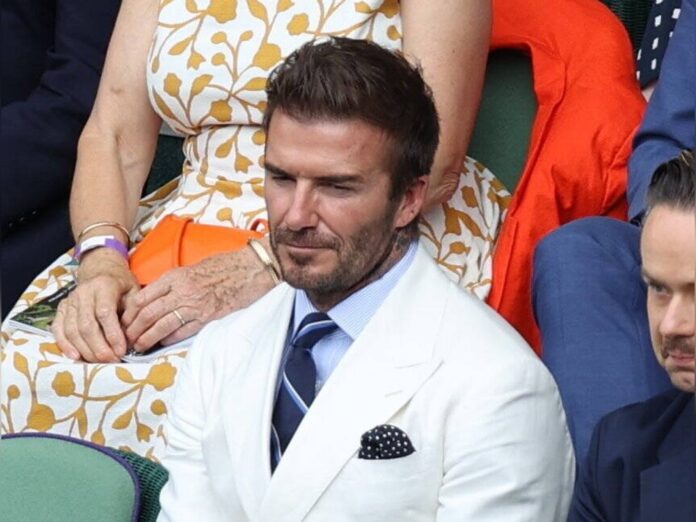 David Beckham auf der Tribüne in Wimbledon.