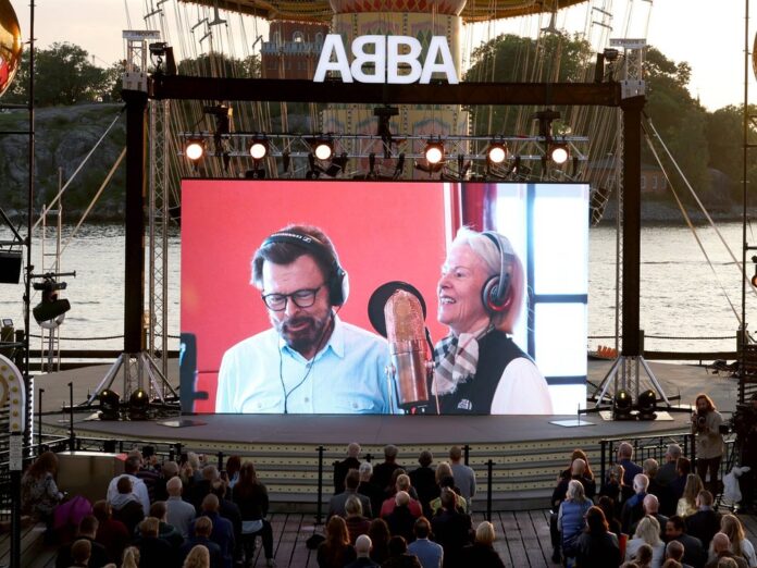 Ein Bild von einem Event zur Ankündigung des neuen ABBA-Albums in Stockholm.
