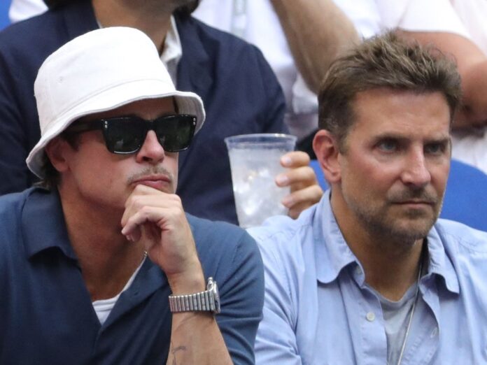 Die Freunde Bradley Cooper (l.) und Brad Pitt beim US-Open-Finale in New York City.