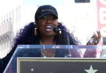 Missy Elliott bei ihrer Rede auf dem Hollywood Walk of Fame.
