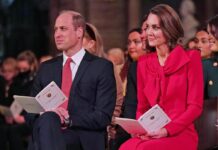 Prinz William und Herzogin Kate während des Gottesdienstes in der Westminster Abbey.