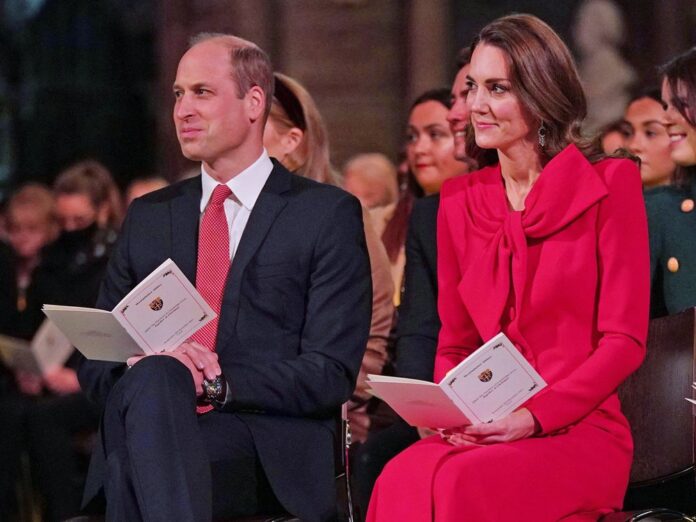 Prinz William und Herzogin Kate während des Gottesdienstes in der Westminster Abbey.