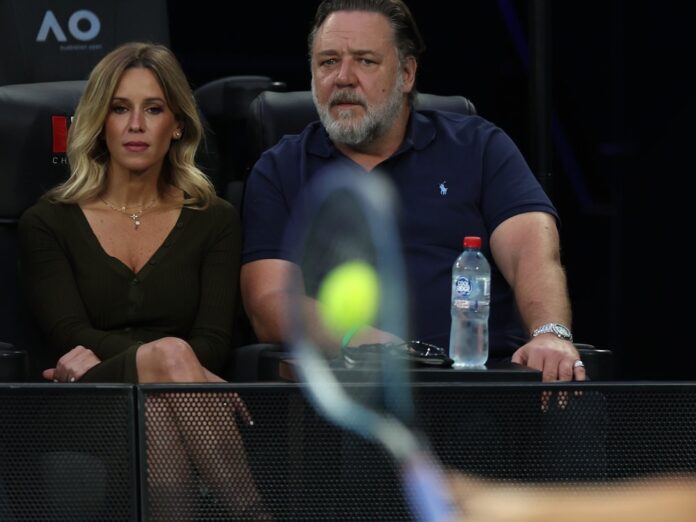 Russell Crowe und seine Britney bei den Australian Open.