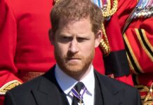 Prinz Harry bei der Beerdigung von Prinz Philip im April 2021.