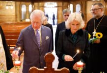 Prinz Charles und Herzogin Camilla in der ukrainischen katholischen Kathedrale in London.