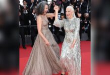 Andie MacDowell (li.) und Helen Mirren hatten viel Spaß auf dem roten Teppich in Cannes.