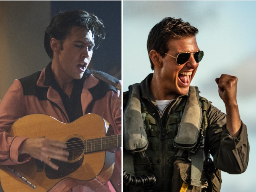 Sowohl "Elvis" (li.) als auch "Top Gun: Maverick" feiern in Cannes Weltpremiere - beide jedoch außer Konkurrenz.