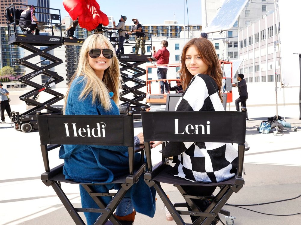 Heidi und Leni Klum am Set von "Germany's next Topmodel".