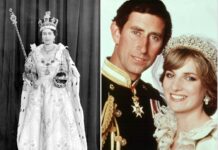 Das Krönungskleid von Queen Elizabeth II. (li.) und das Hochzeitsdiadem von Prinzessin Diana werden für die Öffentlichkeit ausgestellt.