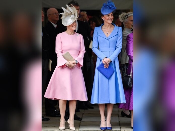 Sophie von Wessex (li.) und Herzogin Kate nahmen an der Zeremonie des Garter Day teil.
