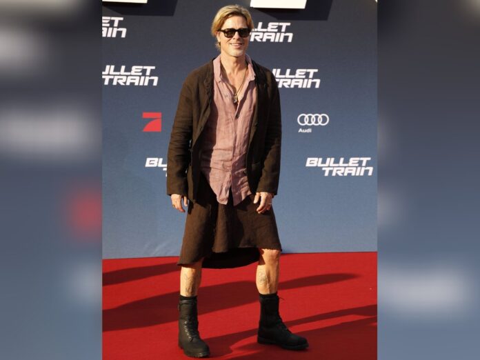 Brad Pitt hat in Berlin viel Bein gezeigt.