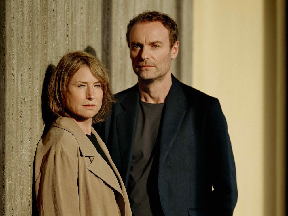 Corinna Harfouch und Mark Waschke drehen derzeit ihren ersten gemeinsamen rbb-"Tatort".