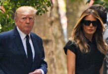 Donald und Melania Trump bei der Ankunft zur Trauerfeier für die verstorbene Ivana Trump.