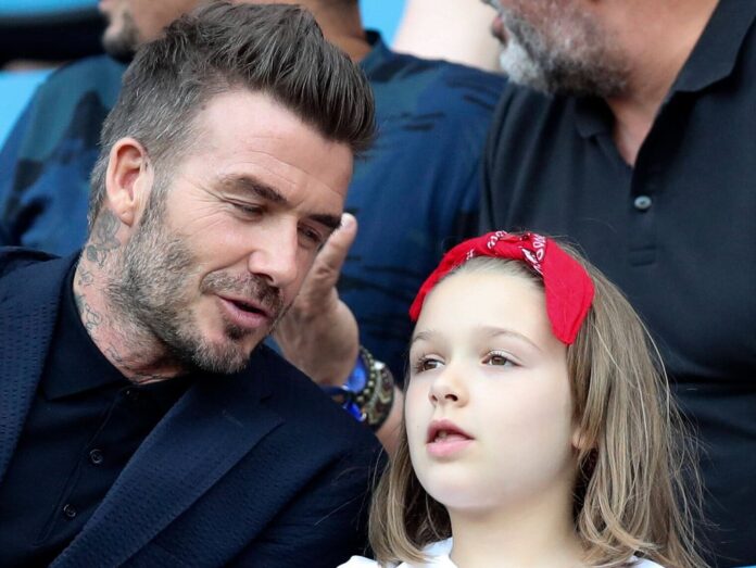 David Beckham und seine Tochter Harper haben am Freitag ein Konzert von The Weeknd besucht.