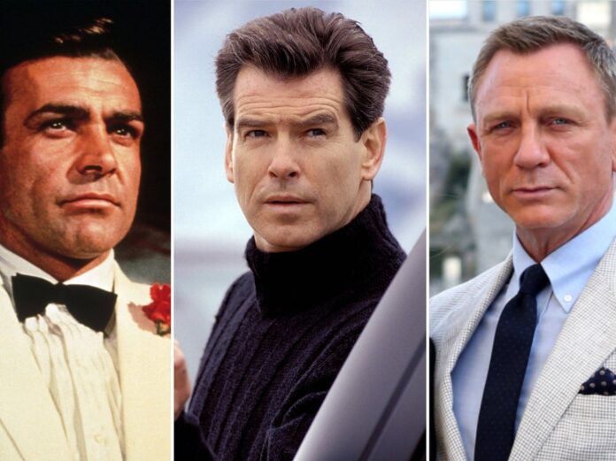 Drei Generationen Bond-Darsteller mit Sean Connery