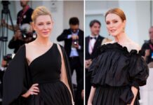 Cate Blanchett (l.) und Julianne Moore am Abschlusstag der Filmfestspiele von Venedig.