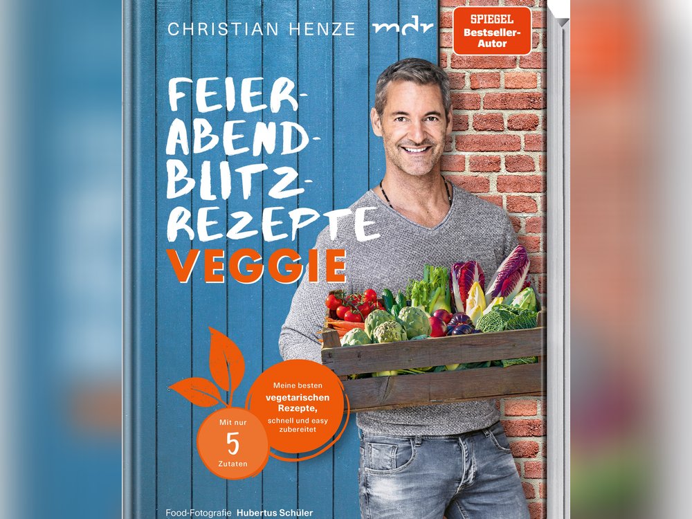 Christian Henzes drittes Buch "Feierabend-Blitzrezepte Veggie" reiht sich als erster pflanzenbasierter Blitz-Titel in die erfolgreiche Feierabend-Serie des beliebten TV-Kochs ein.