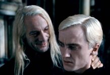 Jason Isaacs (l.) und Tom Felton als diabolisches Vater-Sohn-Gespann Lucius und Draco Malfoy in "Harry Potter".