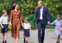 Stolze Eltern: Herzogin Kate und Prinz William nehmen ihre Kinder am ersten Schultag an die Hand.