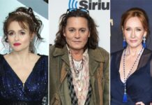 Helena Bonham (l.) spricht sich für Johnny Depp und J.K. Rowling aus.