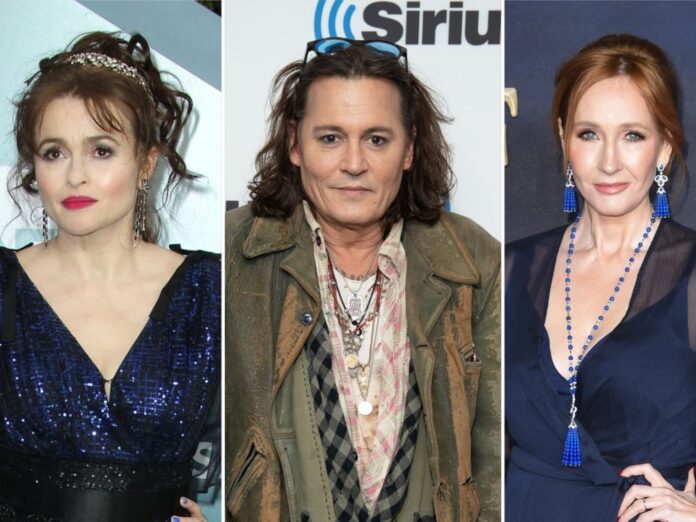 Helena Bonham (l.) spricht sich für Johnny Depp und J.K. Rowling aus.