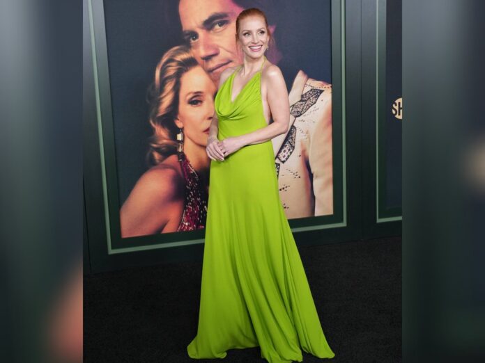 Jessica Chastain in Grün bei der Premiere.