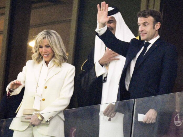 Brigitte und Emmanuel Macron beim WM-Finale in Katar.