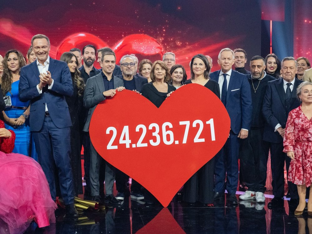 24.236.721 Euro lautet in diesem Jahr das Ergebnis der Spendengala "Ein Herz für Kinder".