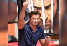 Hugh Jackman mit seinem übergroßen Alter Ego Wolverine.