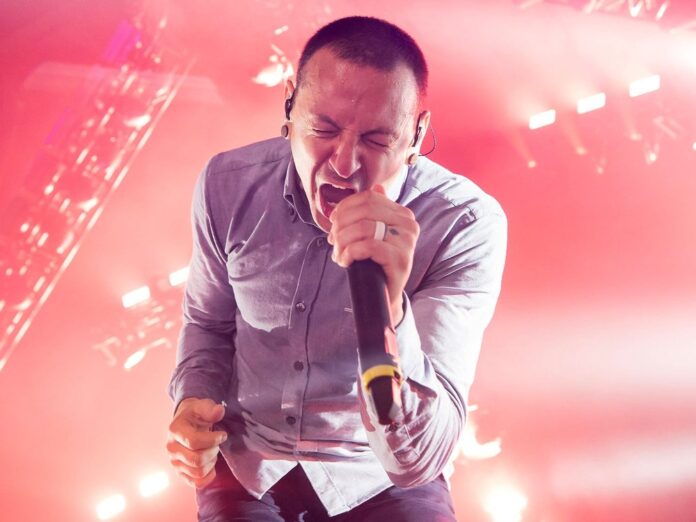 Chester Bennington von Linkin Park während eines Auftritts in Berlin im Jahr 2017.