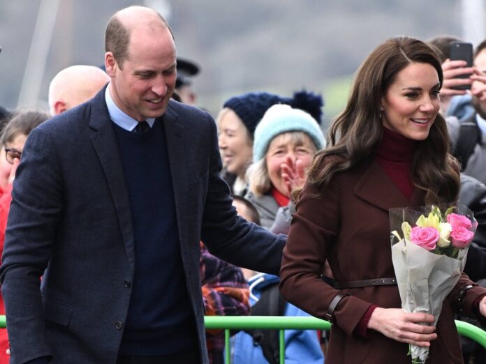 Prinz William und Prinzessin Kate während ihres Besuchs in Falmouth.