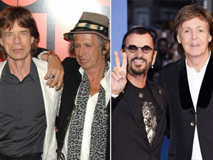 Werden Ringo Starr und Paul McCartney (re.) auf einem neuen Album der Rolling Stones zu hören sein?