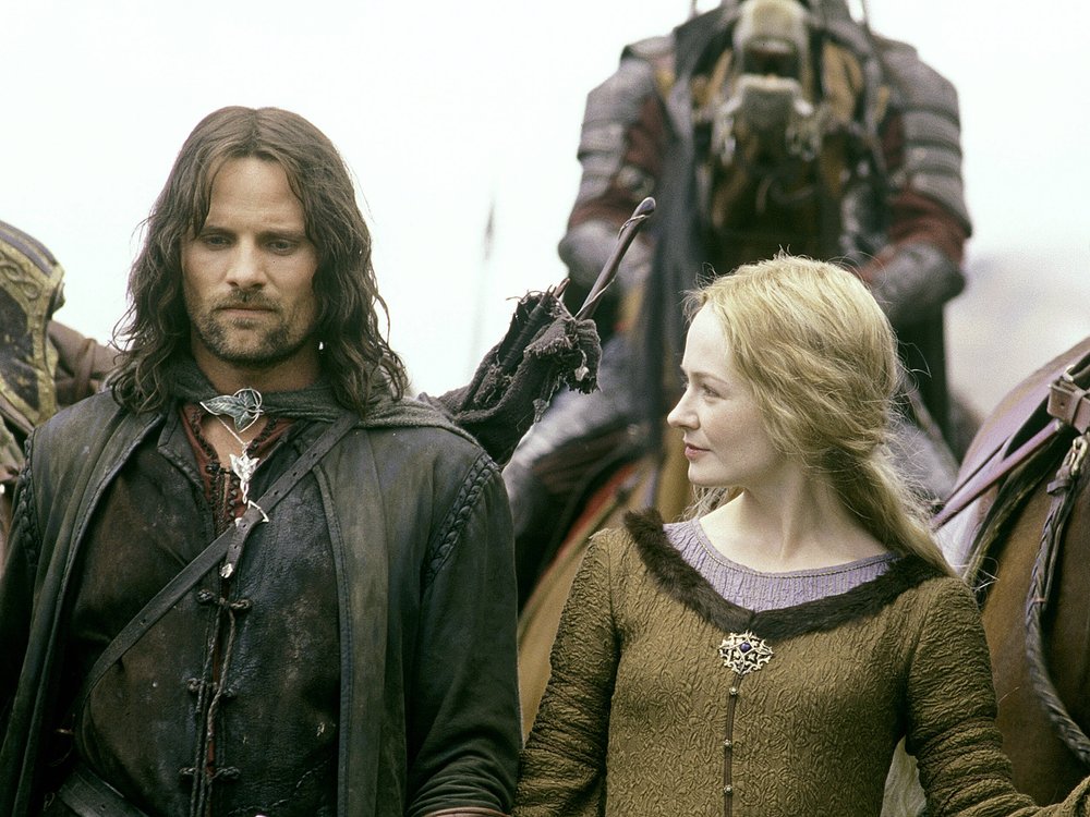 Viggo Mortensen als Aragorn und Miranda Otto als Éowyn in "Der Herr der Ringe: Die zwei Türme".