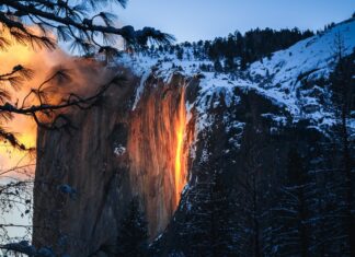 Der Horsetail Fall ist ein absolutes Highlight im Yosemite Nationalpark.