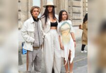 Camila Alves McConaughey mit Sohn Levi (l.) und Tochter Vida in Paris.