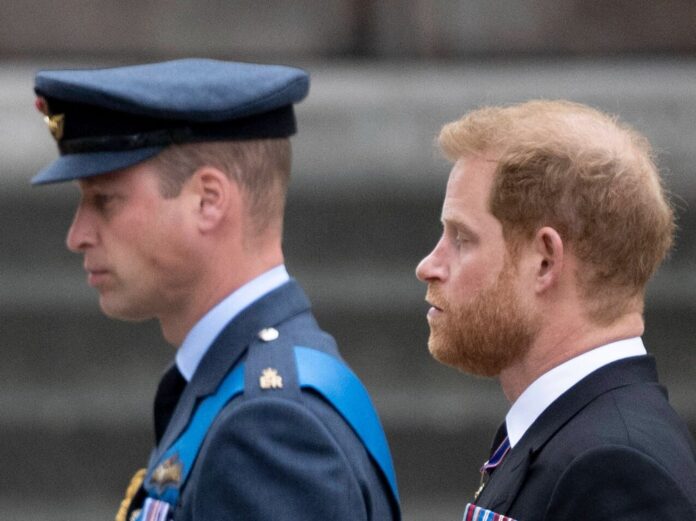 Prinz William und Prinz Harry beim Staatsbegräbnis für die Queen.