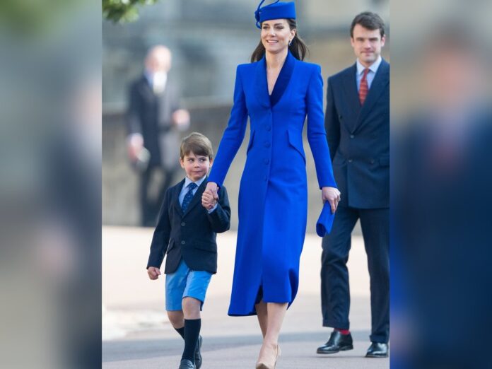 Prinz Louis mit seiner Mutter Prinzessin Kate am Ostersonntag in Windsor.