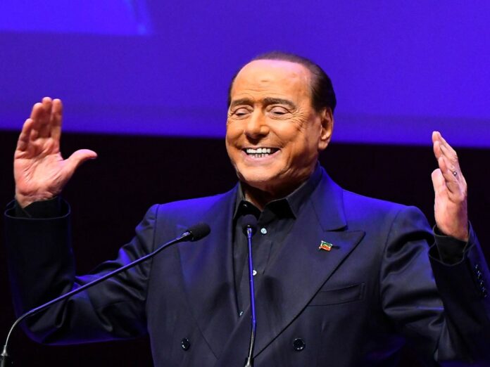 Silvio Berlusconi während einer Wahlkampfveranstaltung im Februar 2023.