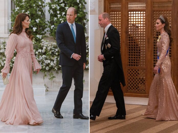 Zwei Wow-Auftritte legte das britische Thronfolgerpaar in Jordanien hin: Zur Hochzeitszeremonie trug Prinzessin Kate ein hochgeschlossenes Kleid